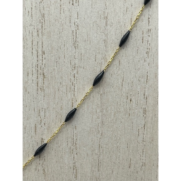 Argento Vivo Beaded Necklace With Crescent Moon Charm 18KT Gold Sterling NWT - Picture 4 of 10